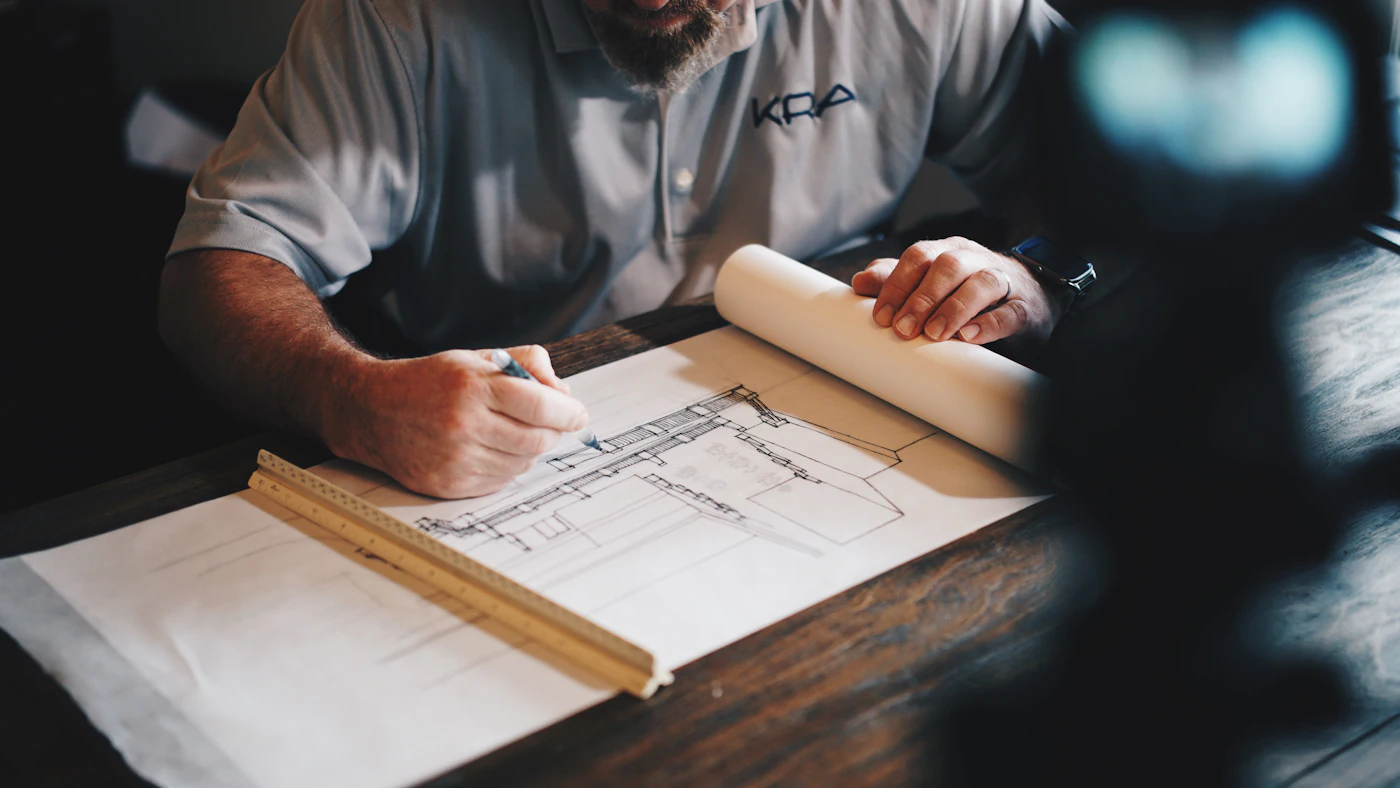 An architect sketching a plan by hand
