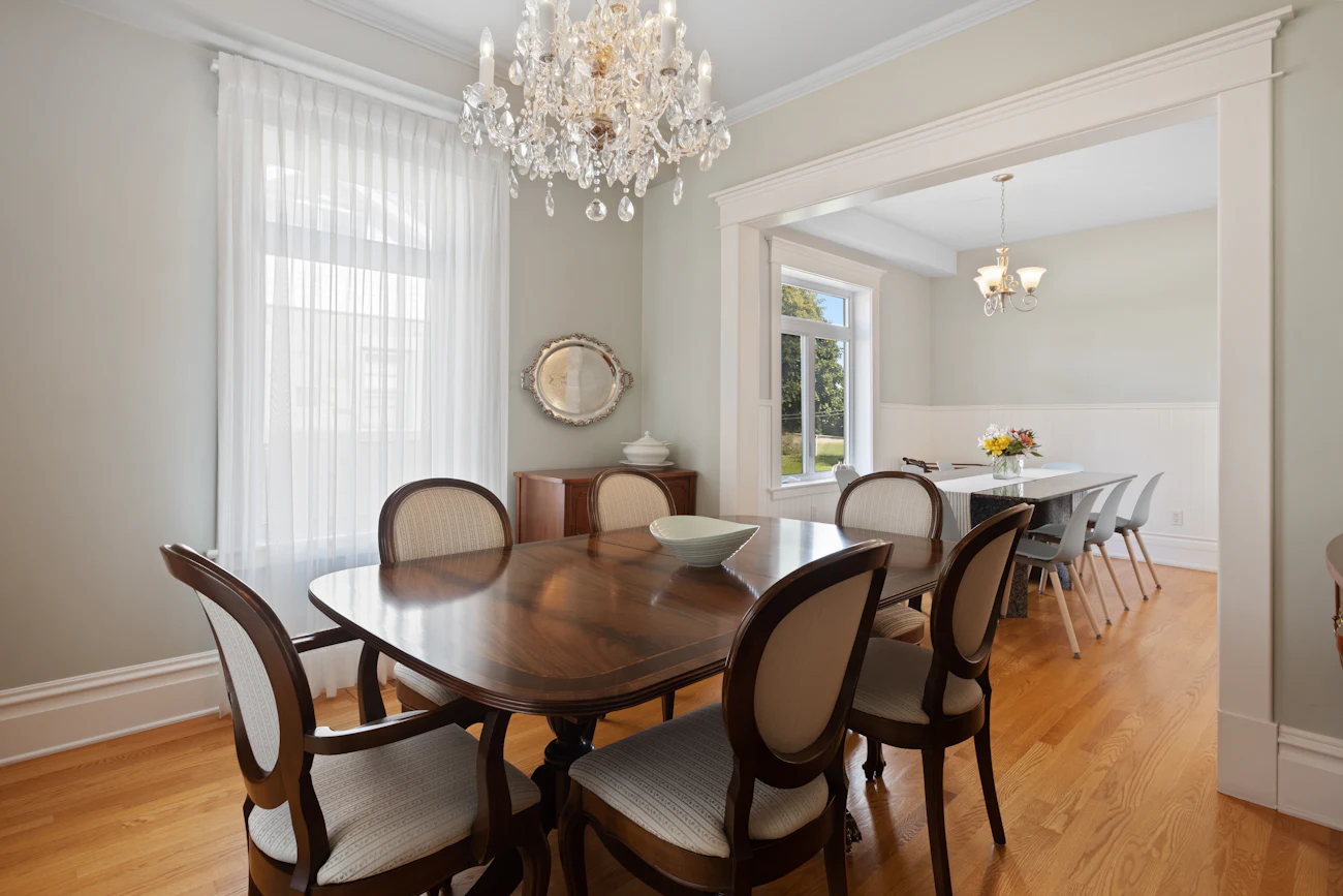 Dining under Chandelier